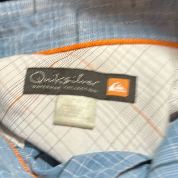 Quiksilver Waterman Collection Blue Plaid Shirt size XL Short Sleeve - Picture 7 of 11